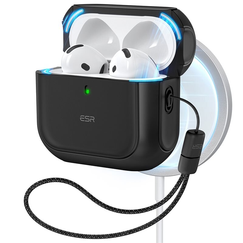 ESR Orbit HaloLock Magsafe Case Apple AirPods 4 Zwart - Hoesje met MagSafe