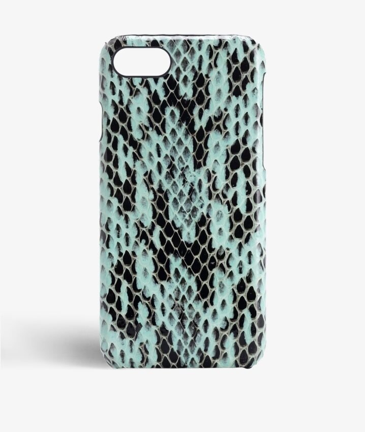 The Case Factory Hoesje iPhone SE 2020 Real Water Snake Aqua