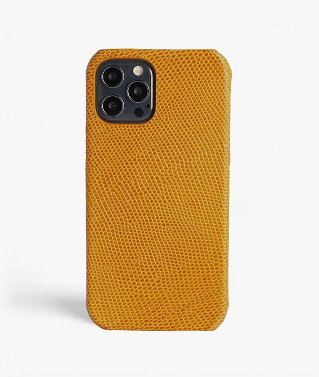 The Case Factory Hoesje iPhone 12/iPhone 12 Pro Lizard Geel