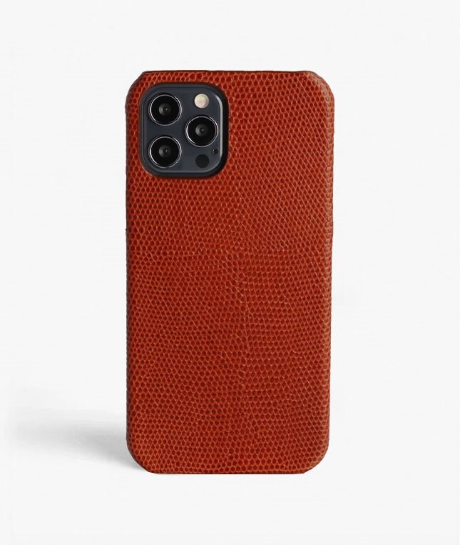 The Case Factory Hoesje iPhone 12/iPhone 12 Pro Lizard Granata
