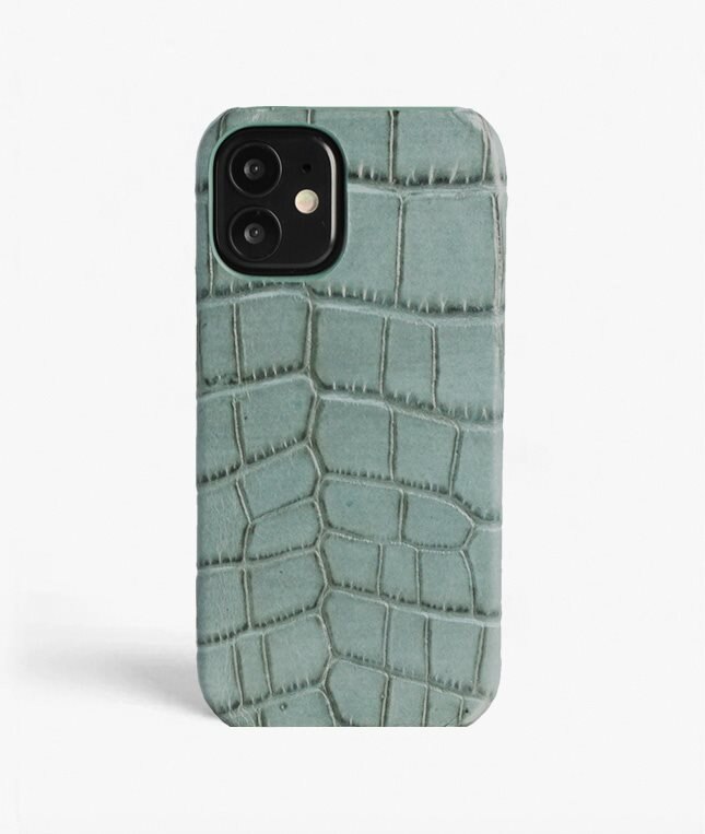 The Case Factory Hoesje iPhone 13 Mini Croco Teal