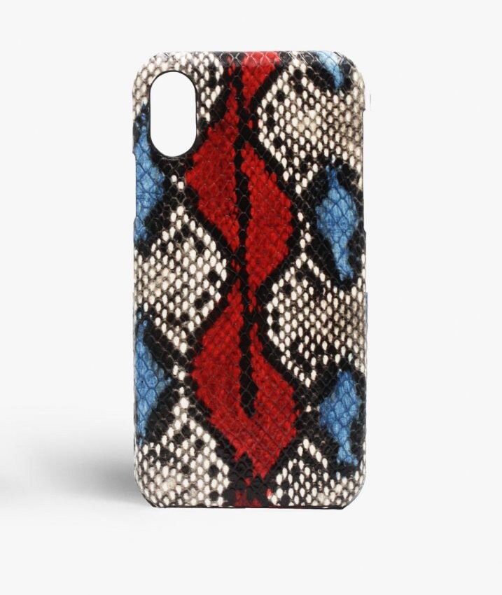 The Case Factory Hoesje iPhone Xs Max Snake Cobalt/Red