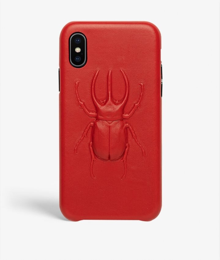 The Case Factory Hoesje iPhone X/XS Beetle Calf Red
