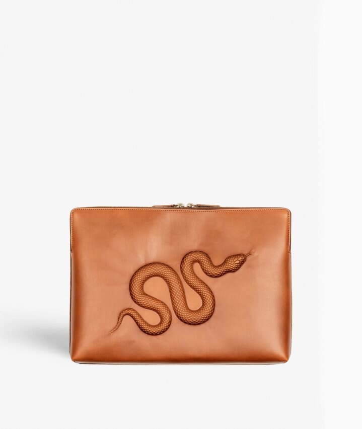 The Case Factory Laptoptas 15" Snake Vegetable Bruin