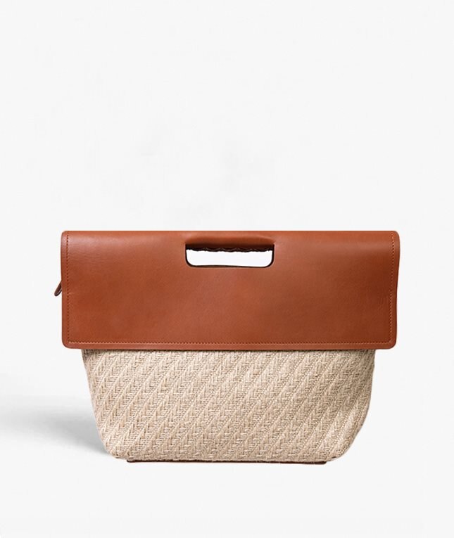 The Case Factory Classy Bag Jute Leather Vegetable Tanned Bruin