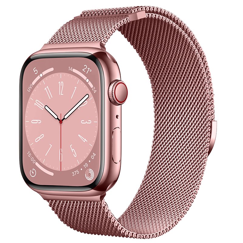 Apple Watch SE 3 40mm Milanese bandje Roze goud