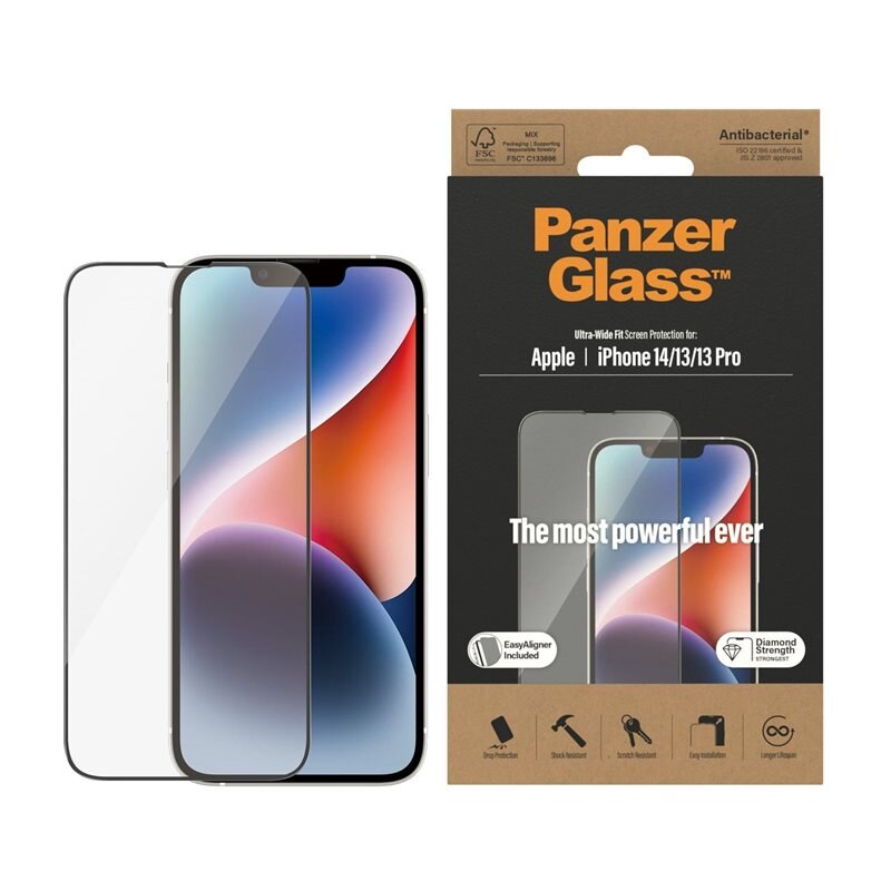 PanzerGlass iPhone 13 Screen Protector (with EasyAligner) Ultra Wide Fit - Schermbeschermer met onovertroffen kwaliteit. Met installatieframe
