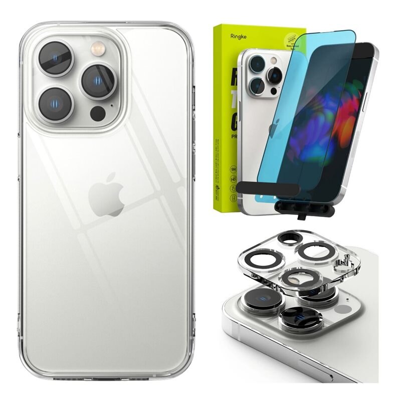 Ringke Volledige Set iPhone 14 Pro Hoesje, Screenprotector en Lensprotector