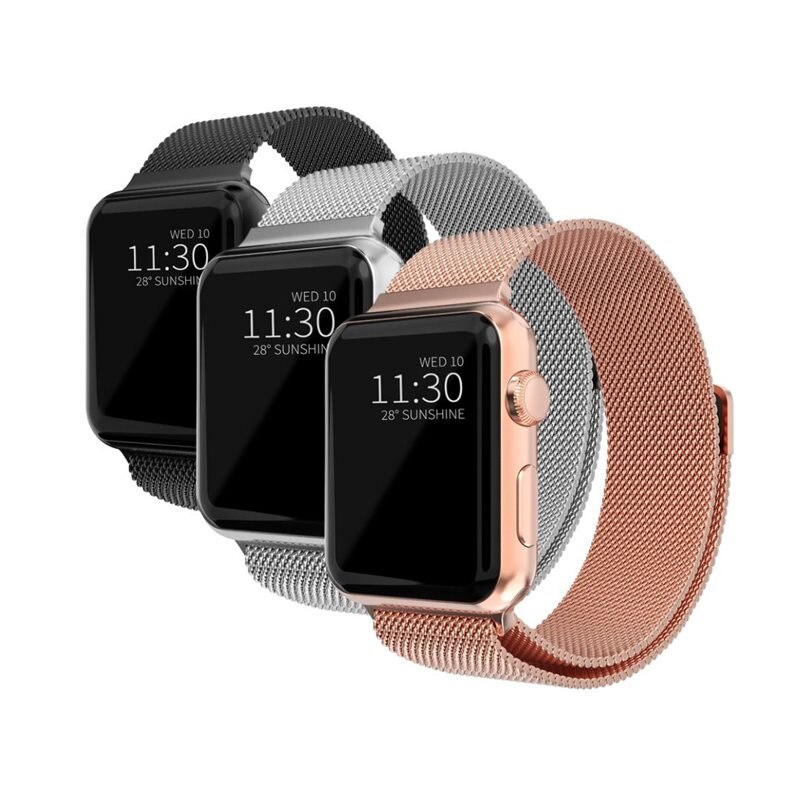 Apple Watch Ultra 2 49mm Kit Milanese bandje zwart, zilver, roségoud