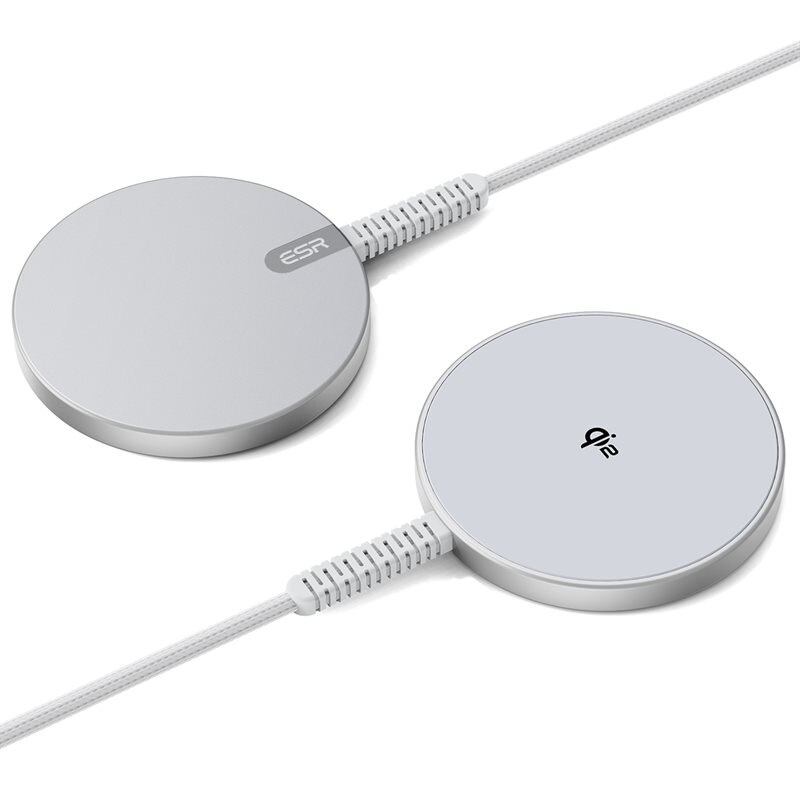 ESR HaloLock Mini Qi2 MagSafe Magnetic Wireless Charger zilver