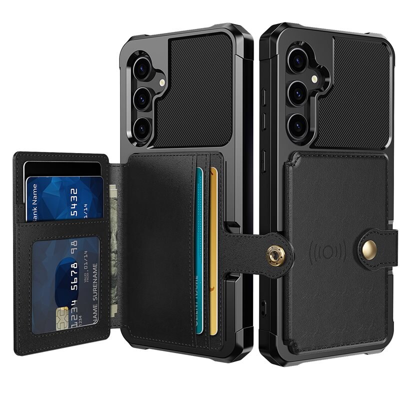 Samsung Galaxy S23 FE Tough Multi-slot Hoesje Zwart - Beschermend hoesje met handig kaartvak in stoer design