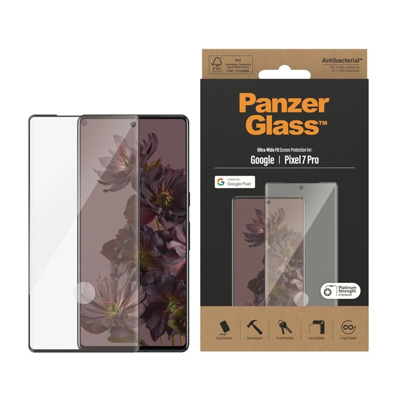 PanzerGlass Google Pixel 7 Pro Screen Protector Ultra Wide Fit - Schermbeschermer met onovertroffen kwaliteit. De beste bescherming voor je scherm