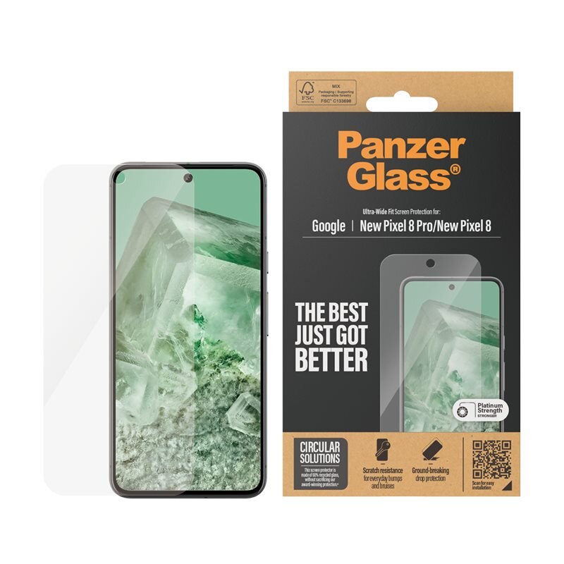 PanzerGlass Google Pixel 9 Pro Screen Protector Ultra Wide Fit - Schermbeschermer met onovertroffen kwaliteit. De beste bescherming voor je scherm