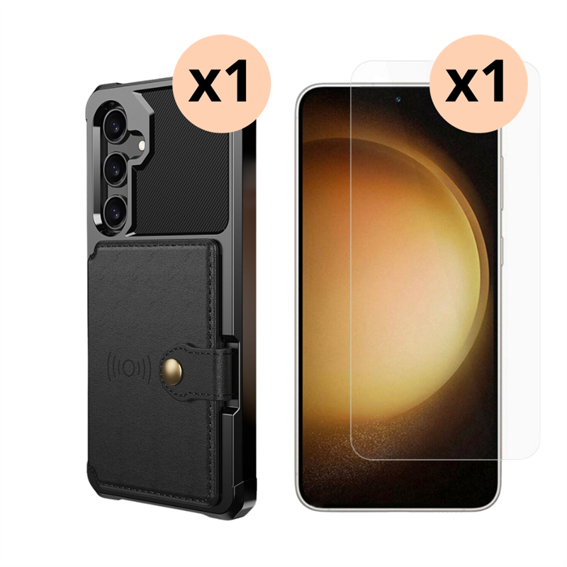 Samsung Galaxy S24 Set Hoesje Tough Multi-slot en Screenprotector