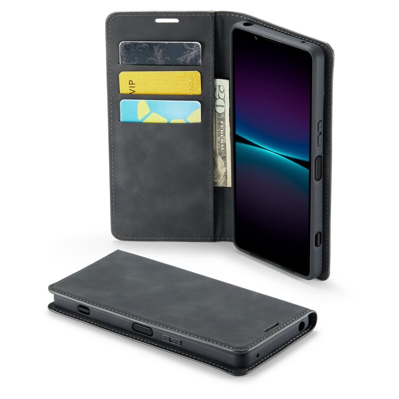 Mobique Sony Xperia 1 VII Slim Smartphonehoesje Zwart - Portemonneehoesje in slank ontwerp