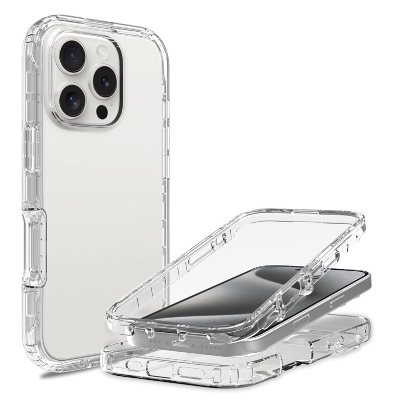 Mobique iPhone 16 Pro Max Full Cover Case Transparant - 360 telefoonhoesje in twee delen