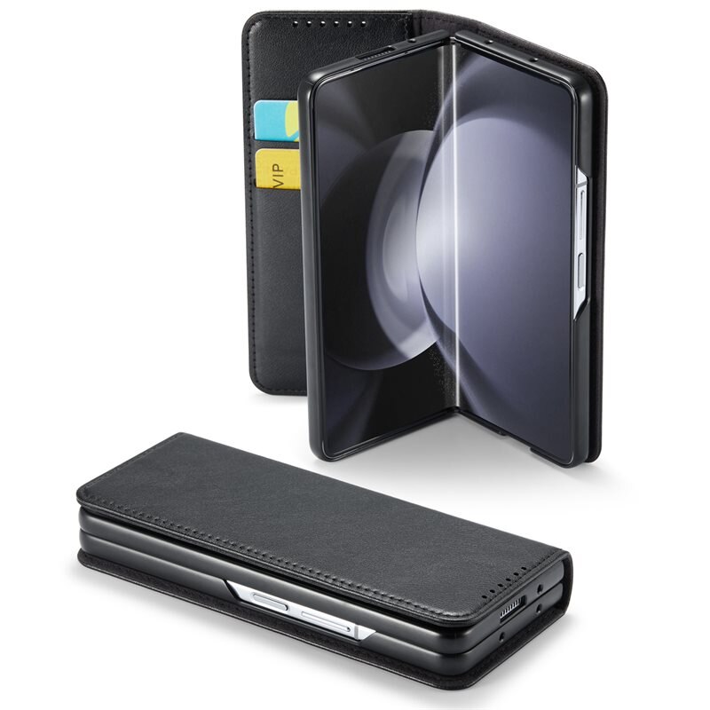 Mobique Samsung Galaxy Z Fold 6 Echt lederen hoesje zwart