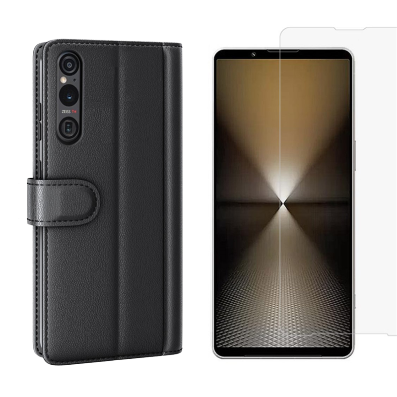 Sony Xperia 1 VI Set van Bookcover hoesje en Screenprotector