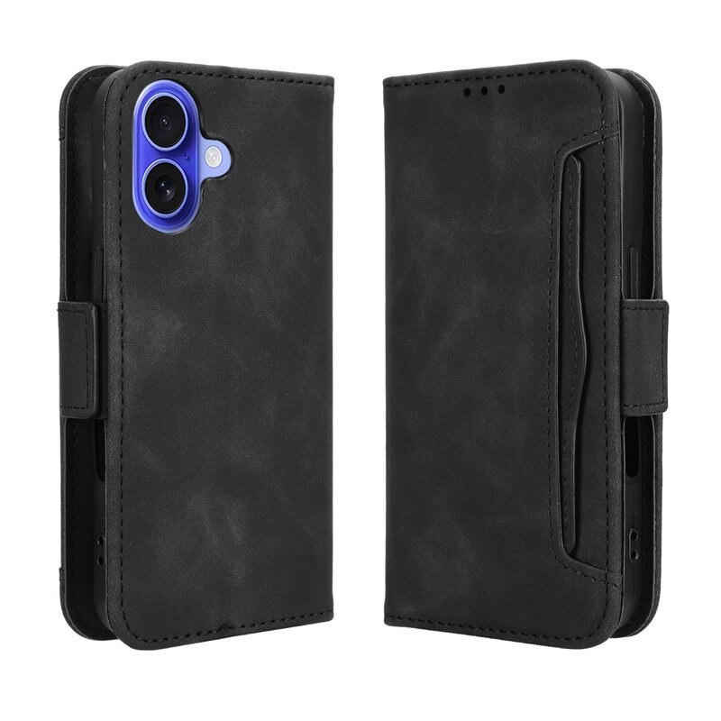 iPhone 16 Plus Multi Bookcover hoesje zwart - Telefoonhoesje - Plek voor pasjes en briefgeld, contant geld