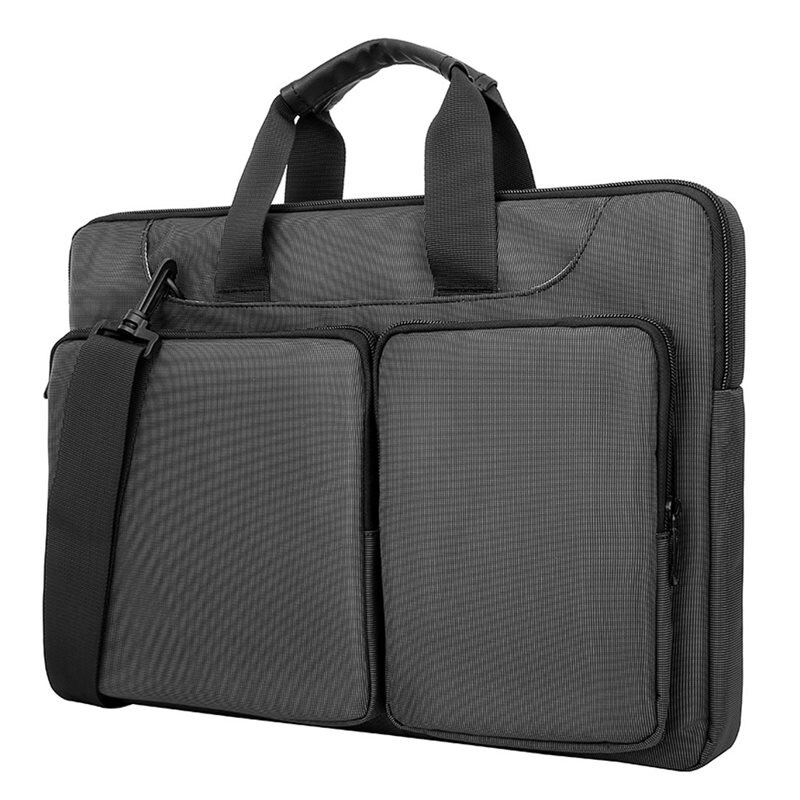 Laptoptas met schouderband en opberruimte 13-14" grijs
