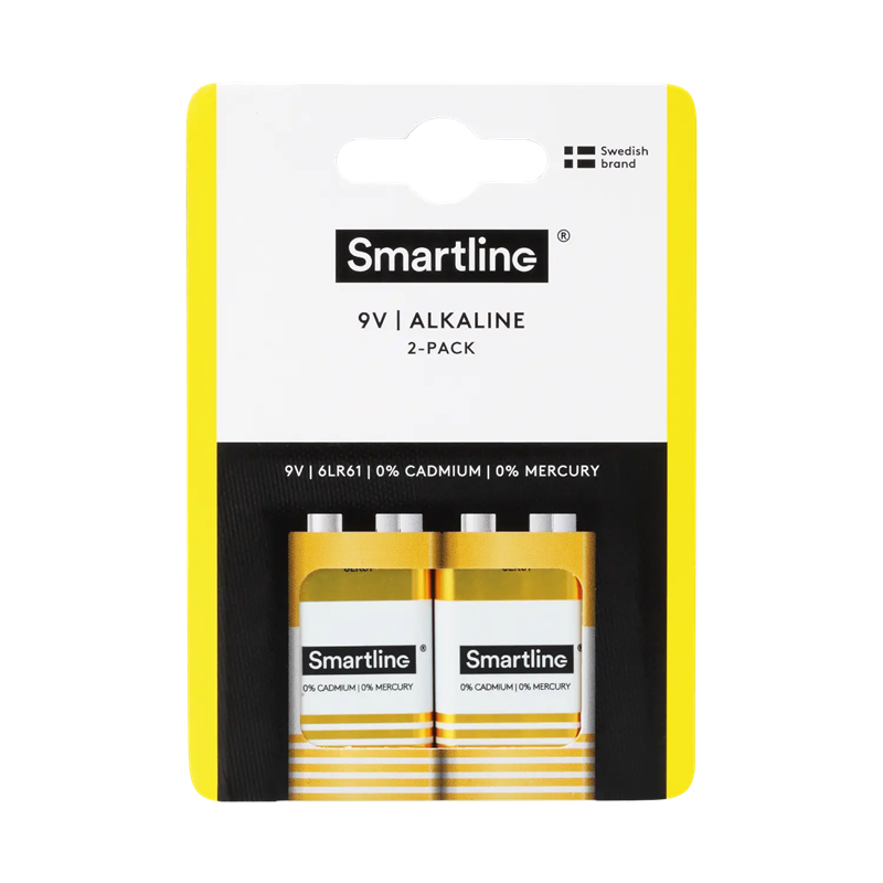 Smartline Alkaline 9V-batterij 6LR61 (2-pack)