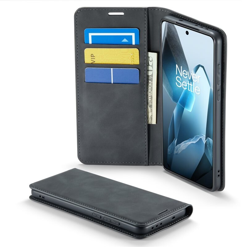 Mobique OnePlus 13 Slim Smartphonehoesje Zwart - Portemonneehoesje in slank ontwerp