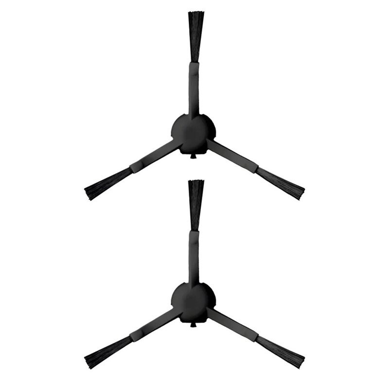 2-pack Zijborstels - geschikt voor Dreame D10s Plus Zwart