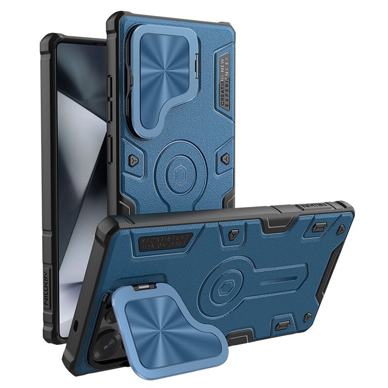 Nillkin CamShield Armor Prop MagSafe Case Samsung Galaxy S25 Ultra blauw