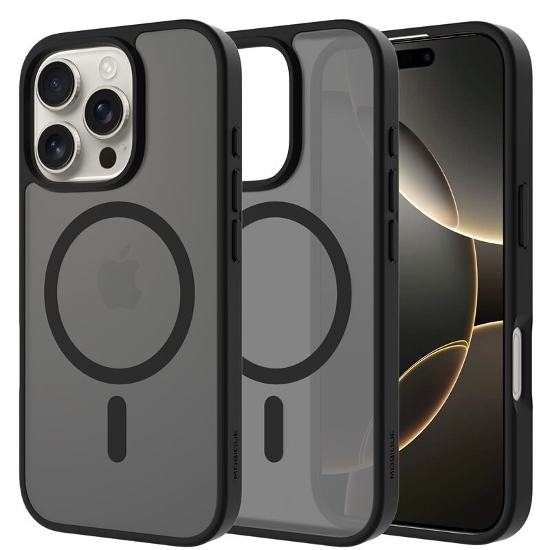 Mobique Magnetic Hybrid Hoesje iPhone 16 Pro Frosted Black