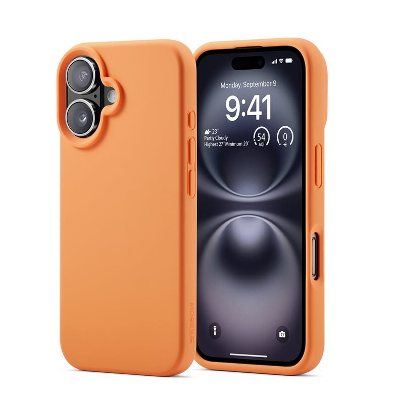 Mobique Magnetic Siliconen hoesje iPhone 16 Solar Orange