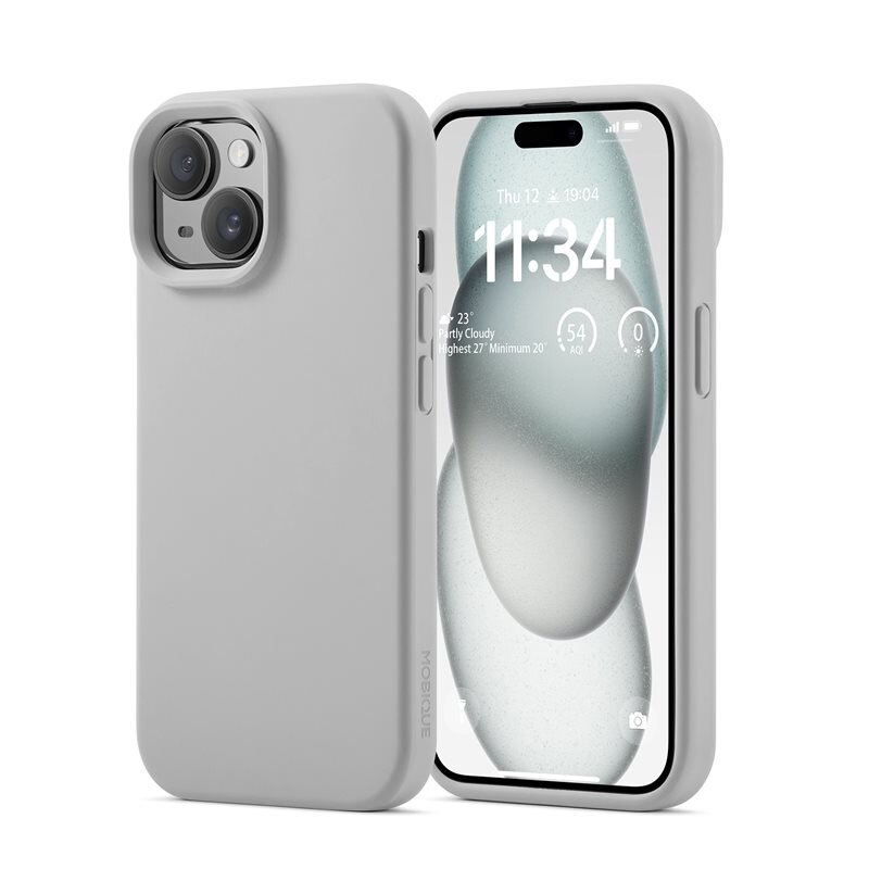 Mobique Magnetic Siliconen hoesje iPhone 15 Beige