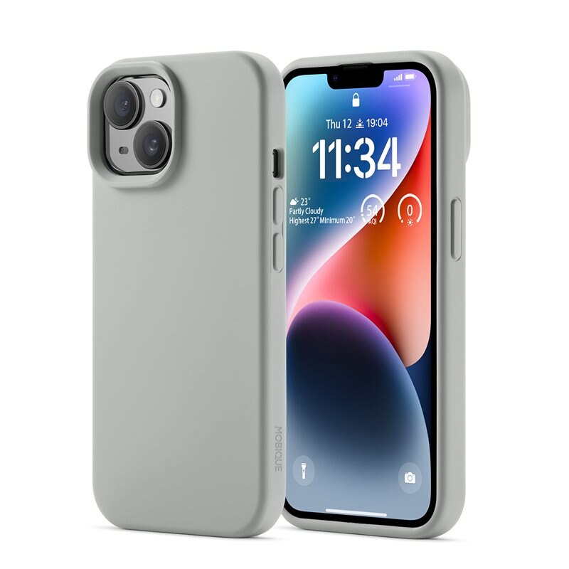 Mobique Magnetic Siliconen hoesje iPhone 14 Beige