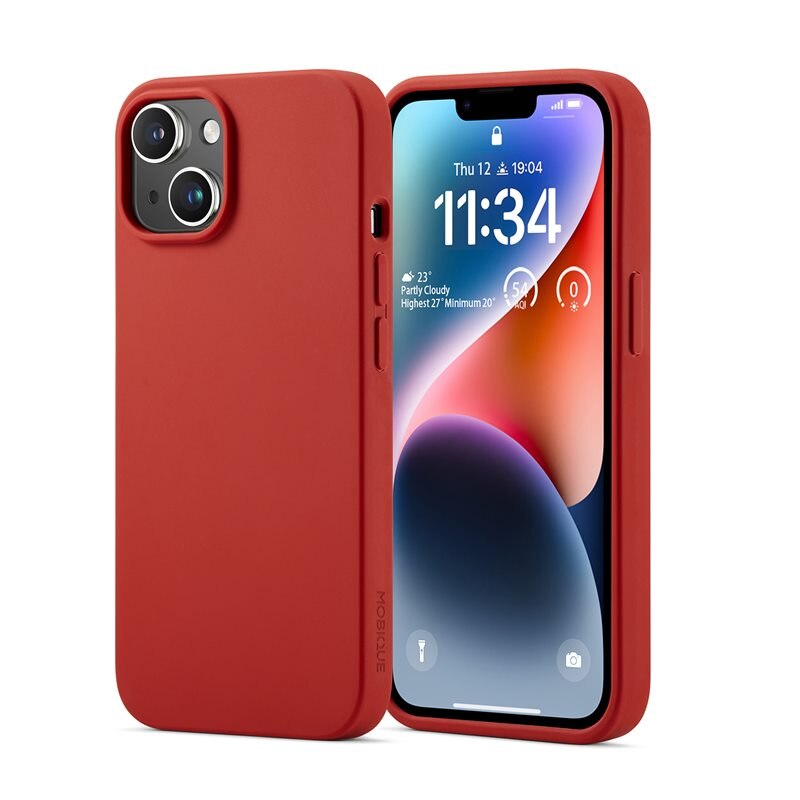 Mobique Magnetic Siliconen hoesje iPhone 14 Lava Red