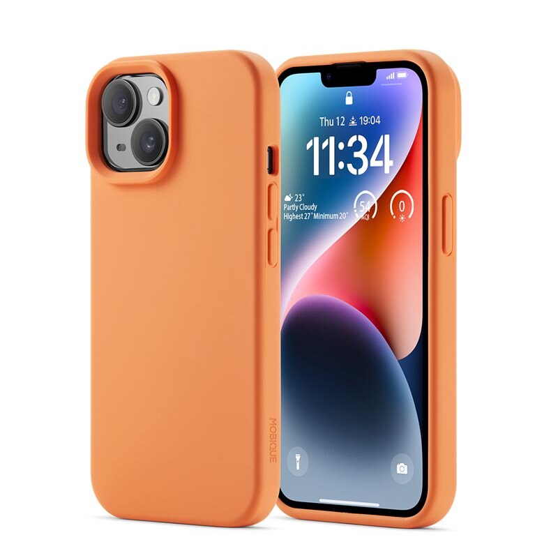 Mobique Magnetic Siliconen hoesje iPhone 14 Solar Orange