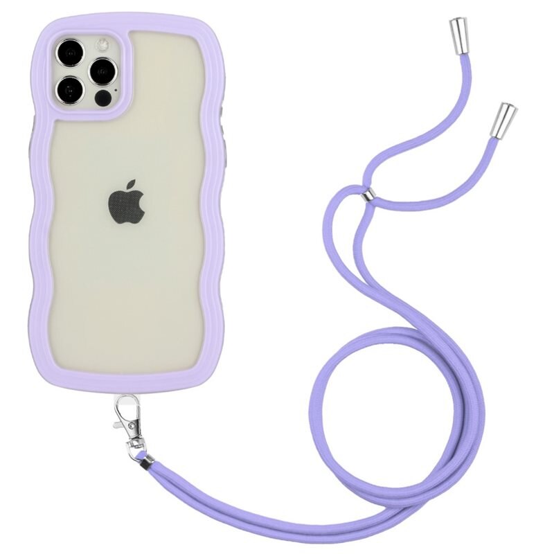 iPhone 12/12 Pro Wavy Edge Hoesje Halsband Paars