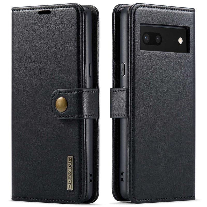 DG.MING Magnet Wallet Google Pixel 7 Black - Stijlvol lederen boekhoesje met afneembaar magnetisch binnenhoesje
