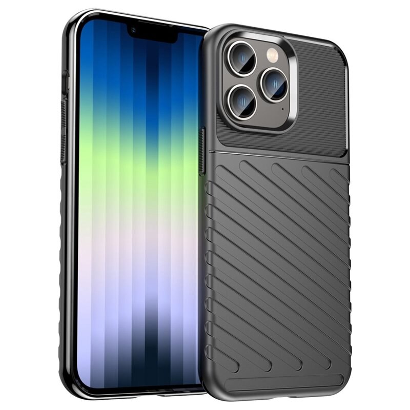 iPhone 14 Pro Thunder TPU Case Zwart - Telefoonhoesje - Beschermhoesje