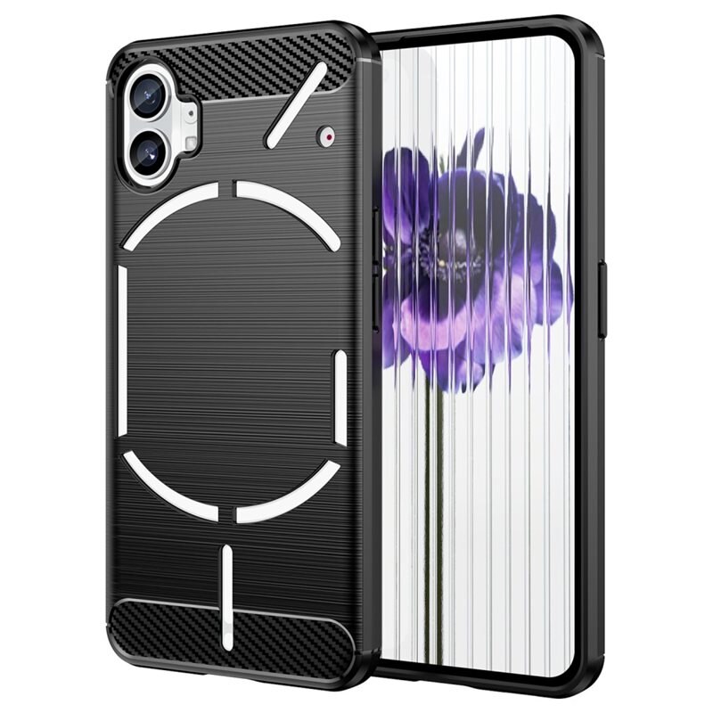 tectTech Hoesje TPU Brushed Nothing Phone 1 Zwart - Telefoonhoesje met stijlvol ontwerp