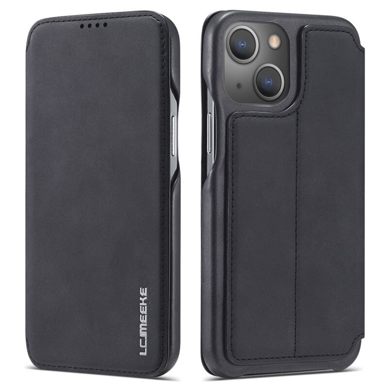 LC.IMEEKE Slim Bookcover hoesje iPhone 14 Zwart