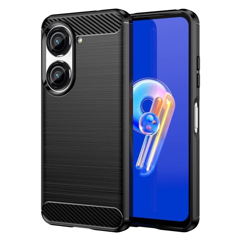 tectTech Hoesje TPU Brushed Asus ZenFone 9 Zwart - Telefoonhoesje met stijlvol ontwerp
