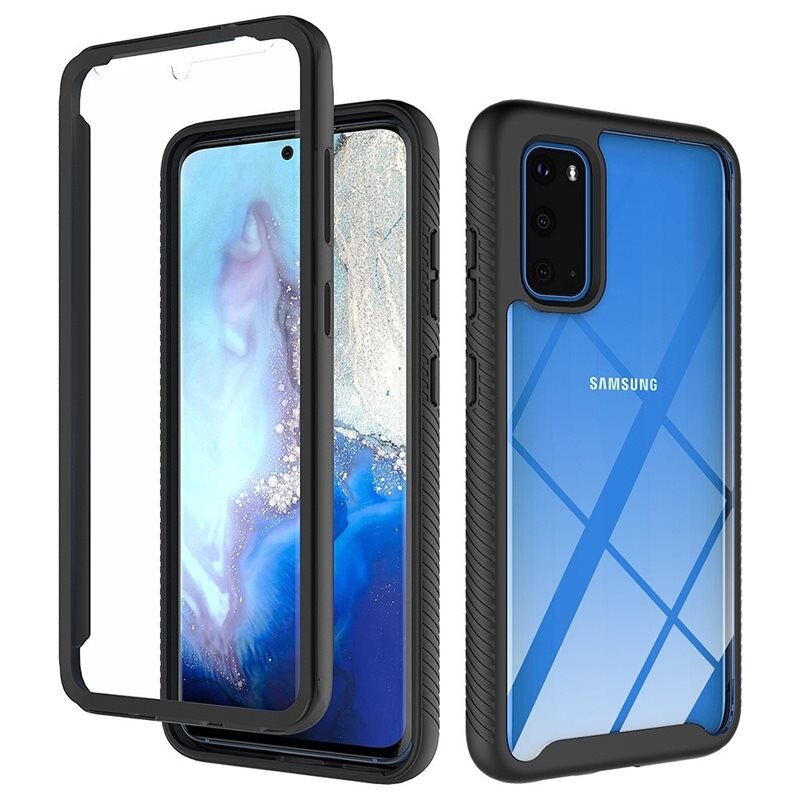 Samsung Galaxy S20 Full Cover Case Zwart - 360 telefoonhoesje in twee delen