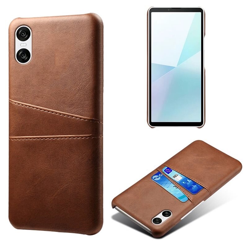 tectTech Card Slots Case Sony Xperia 10 VI Bruin - Telefoonhoesje met pasjeshouder