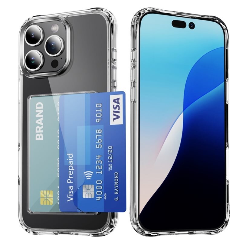 Hybridcase met Cardslot iPhone 16 Pro Transparant - Handig hoesje met kaarthouder