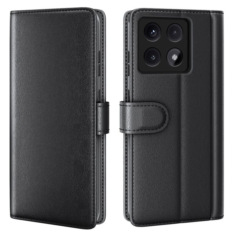 Xiaomi 14T Echt lederen hoesje Zwart - Klassiek boekhoesje met plek voor briefgeld en pasjes