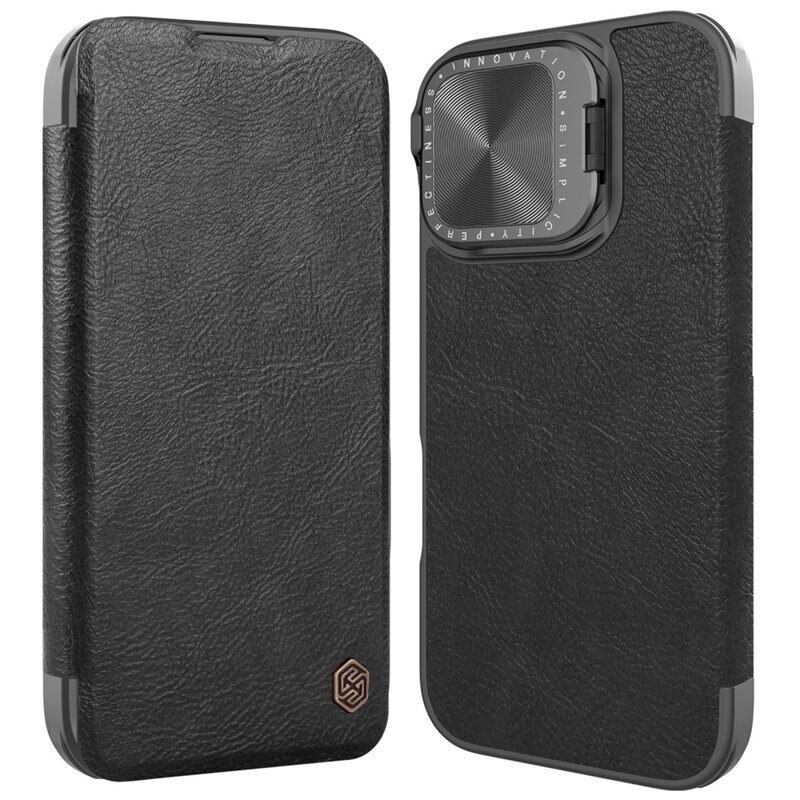 Nillkin Qin Prop iPhone 16 zwart
