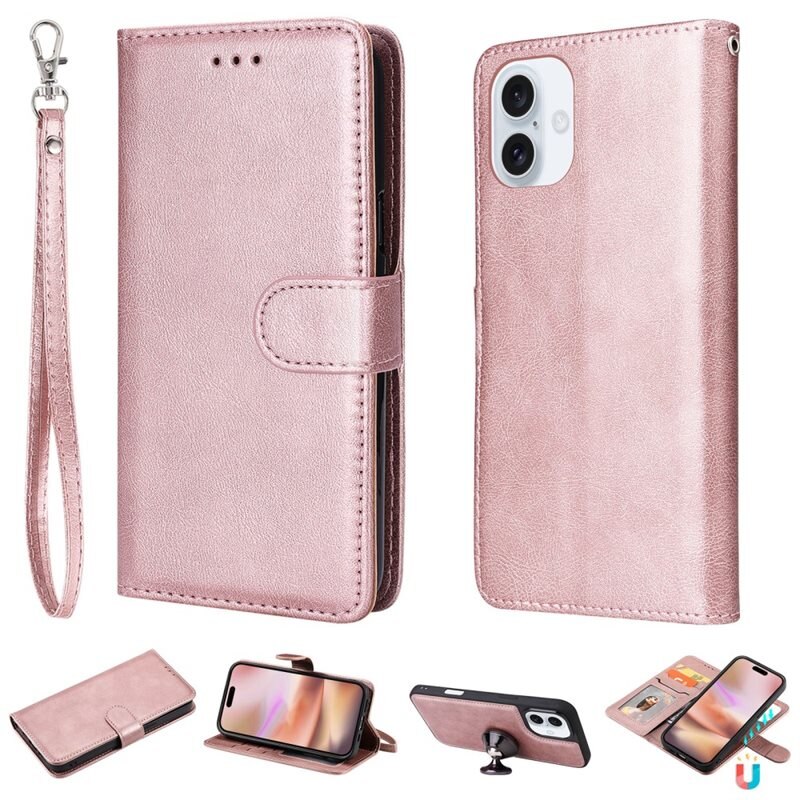 iPhone 16 Magneethoesje roze - Boekhoesje met losse magneetcase
