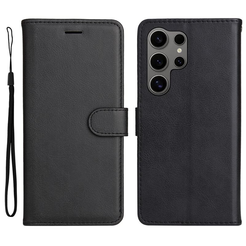 Samsung Galaxy S25 Ultra Bookcover hoesje zwart - Telefoonhoesje met plek voor pasjes en briefgeld