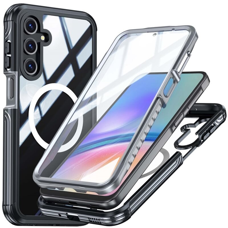 Samsung Galaxy A16 Premium Full Protection Hoesje Zwart - Volledige dekking - Telefoonhoesje met geïntegreerde bescherming voor het scherm