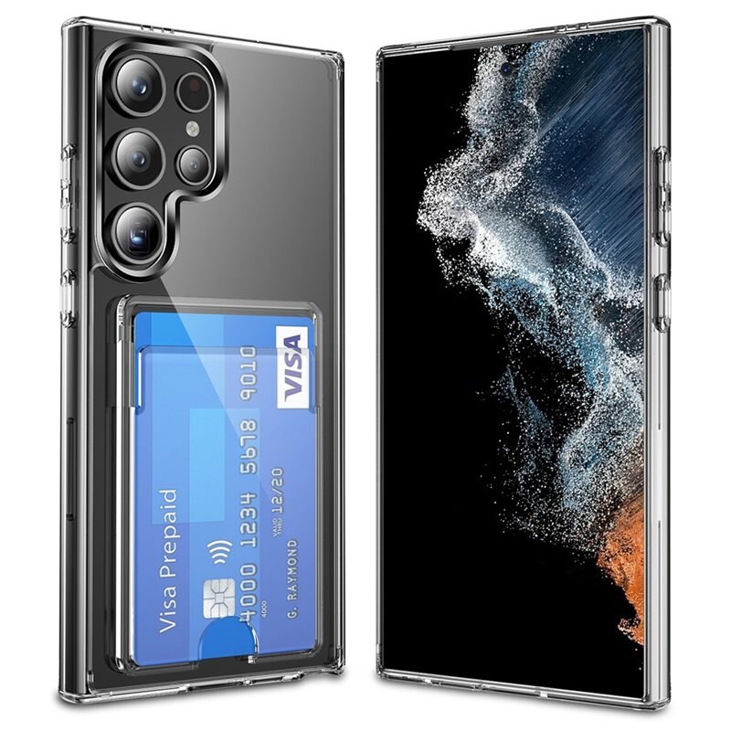 Hybridcase met Cardslot Samsung Galaxy S25 Ultra Transparant - Handig hoesje met kaarthouder