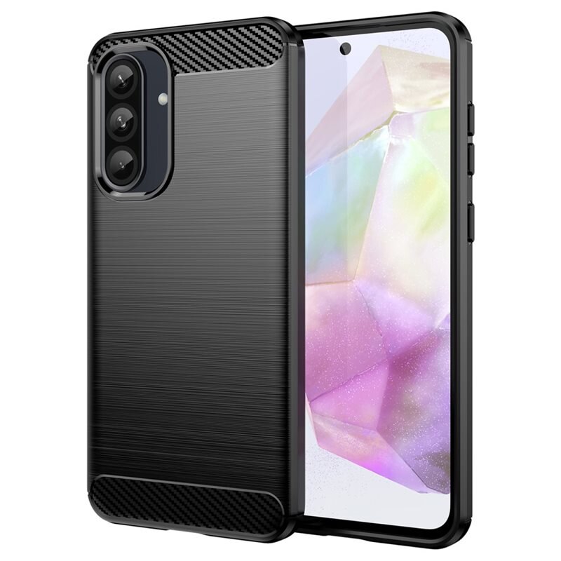 tectTech Hoesje TPU Brushed Samsung Galaxy A56 Zwart - Telefoonhoesje met stijlvol ontwerp